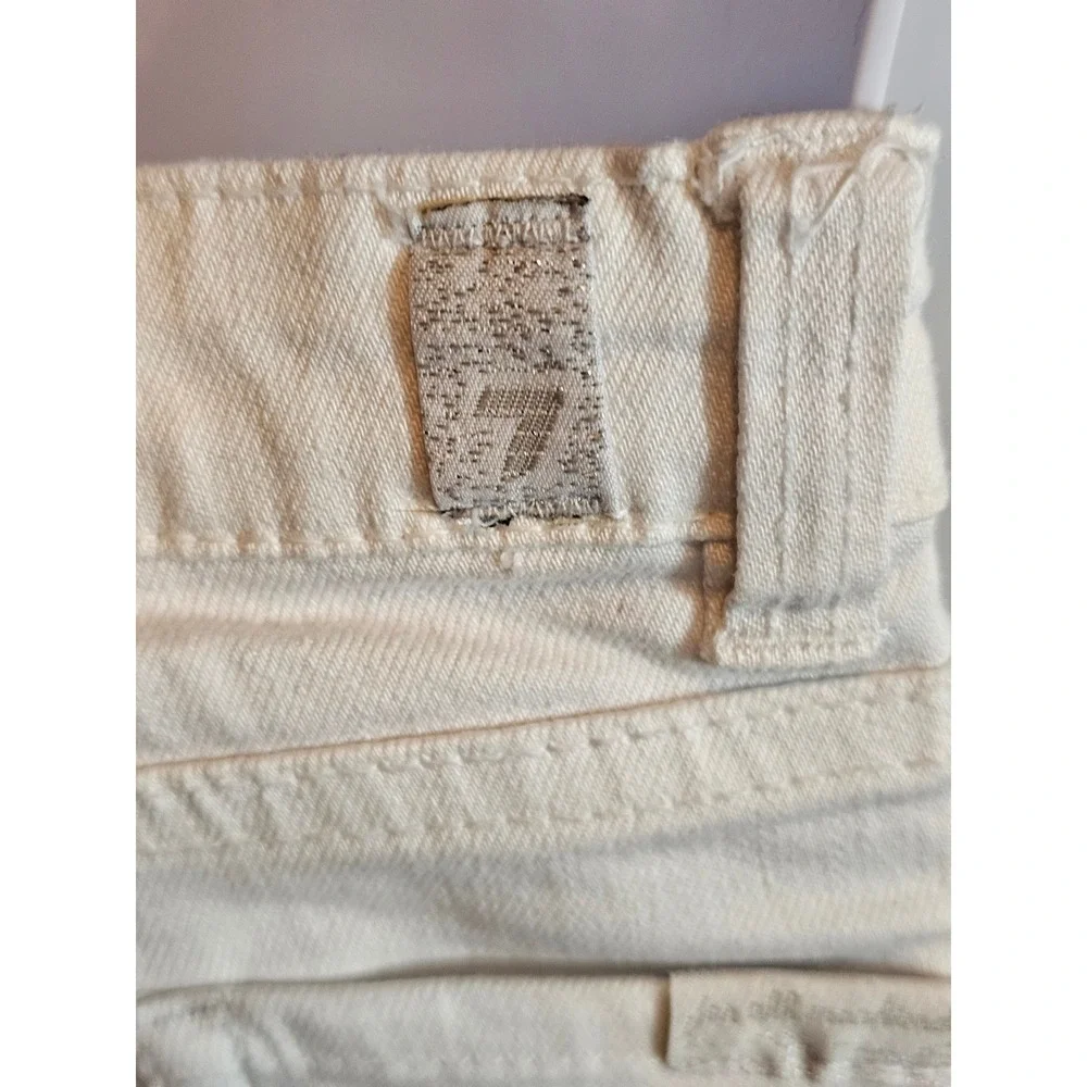 7‎ Seven for All Mankind Infant girls White Designer jeans Sz 2T EUC Adjustable